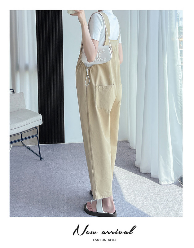 Vasaras kombinezoni grūtniecēm Lielizmēra savilkšanas aukliņas viduklis vienkrāsains grūtnieces rombiņi Modes kombinezoni grūtniecībai brīvas bikses