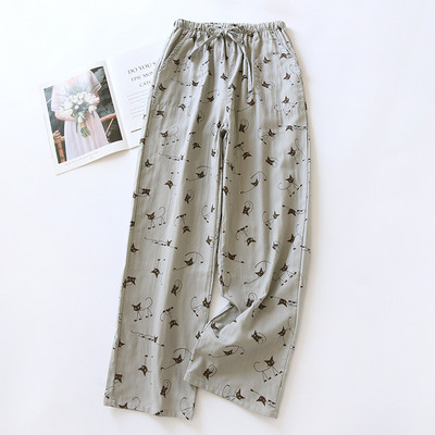 Pestud kootud puuvillane ruuduline suvised unepüksid naiste armastajad 100% puuvillased lihtsad pidžaamad kodupüksid vabaaja magamispüksid meestele