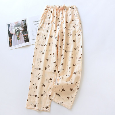 Pestud kootud puuvillane ruuduline suvised unepüksid naiste armastajad 100% puuvillased lihtsad pidžaamad kodupüksid vabaaja magamispüksid meestele