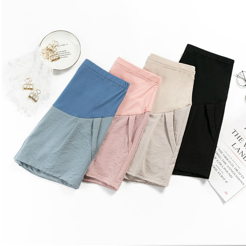 Vasarinė medvilnė Nėščioms Pilvo trumpos kelnės nėščiosioms Šortai Nėštumo trumpos kelnės Reguliuojami pilvo drabužiai Korėjietiško stiliaus