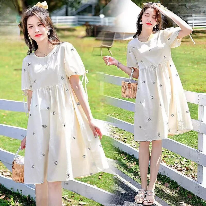 Rasedate naiste suvine lillemustriga kleit, välimine ülikond, õhuke suvekleit, kõrgekvaliteedilised rasedariided