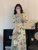 Liela izmēra grūtniecei ziedu kleita, izstiepta ar augstu jostasvietu Modes apdruka Grūtnieču pludmales kleita, brīva grūtniecības apģērbi brīvdienām