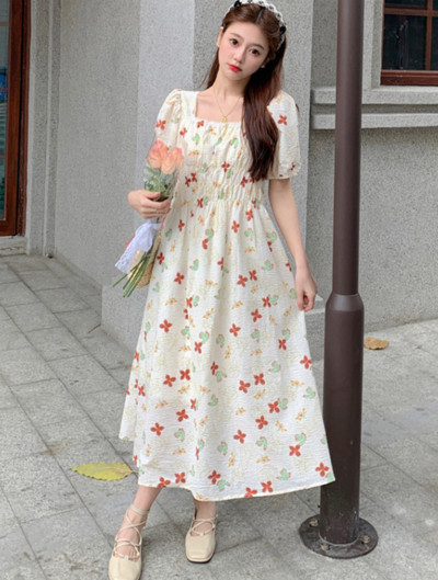 Liela izmēra grūtniecei ziedu kleita, izstiepta ar augstu jostasvietu Modes apdruka Grūtnieču pludmales kleita, brīva grūtniecības apģērbi brīvdienām