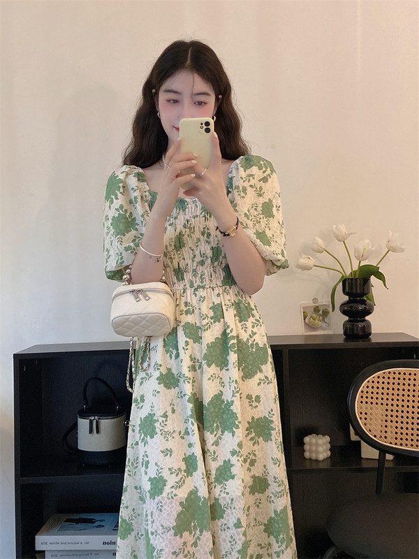 Liela izmēra grūtniecei ziedu kleita, izstiepta ar augstu jostasvietu Modes apdruka Grūtnieču pludmales kleita, brīva grūtniecības apģērbi brīvdienām