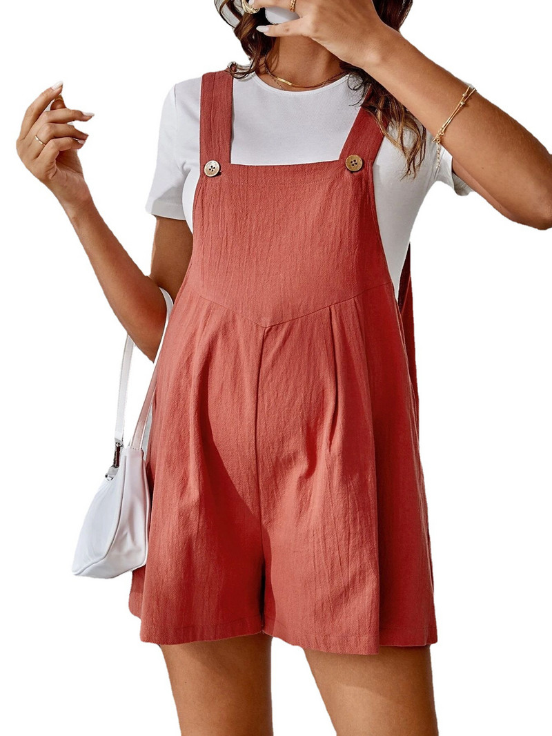 2024 m. Naujas Europos ir Amerikos moterų retro laisvalaikio trumpas nėščiųjų ilgų kelnių kombinezonas nėštukėms Vienspalvis marškinėlių kostiumas