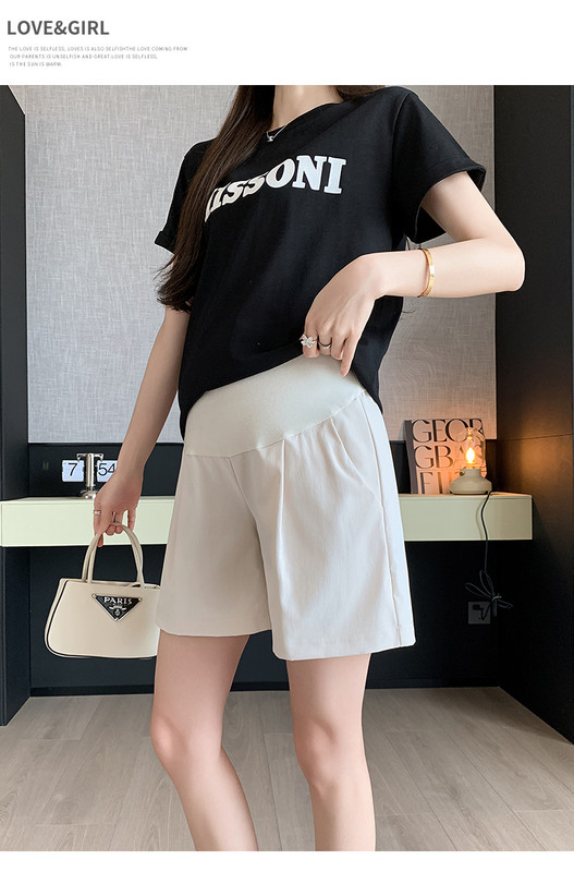 Έγκυες Καλοκαιρινό λεπτό σορτς Παντελόνι με φαρδύ πόδι Άνετο βαμβακερό παντελόνι εγκυμοσύνης Ψηλόμεσο χαλαρό λινό σορτς