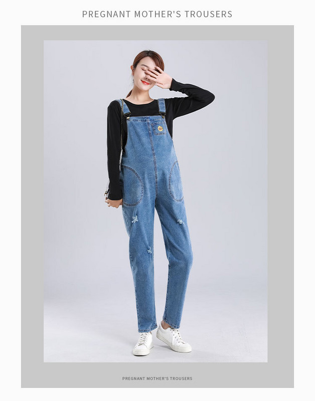 Demin Jeans Haine de maternitate Pantaloni cu bretele Pantaloni Primăvară Toamnă Femei însărcinate Salopete dintr-o bucată Salopetă Îmbrăcăminte pentru sarcină