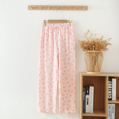 2024. gada jaunas sieviešu pavasara/vasaras bikses ar 100% kokvilnas kreppa apdruku guļamveļa brīvas mājas bikses ikdienas bikses, pidžamas bikses sievietēm