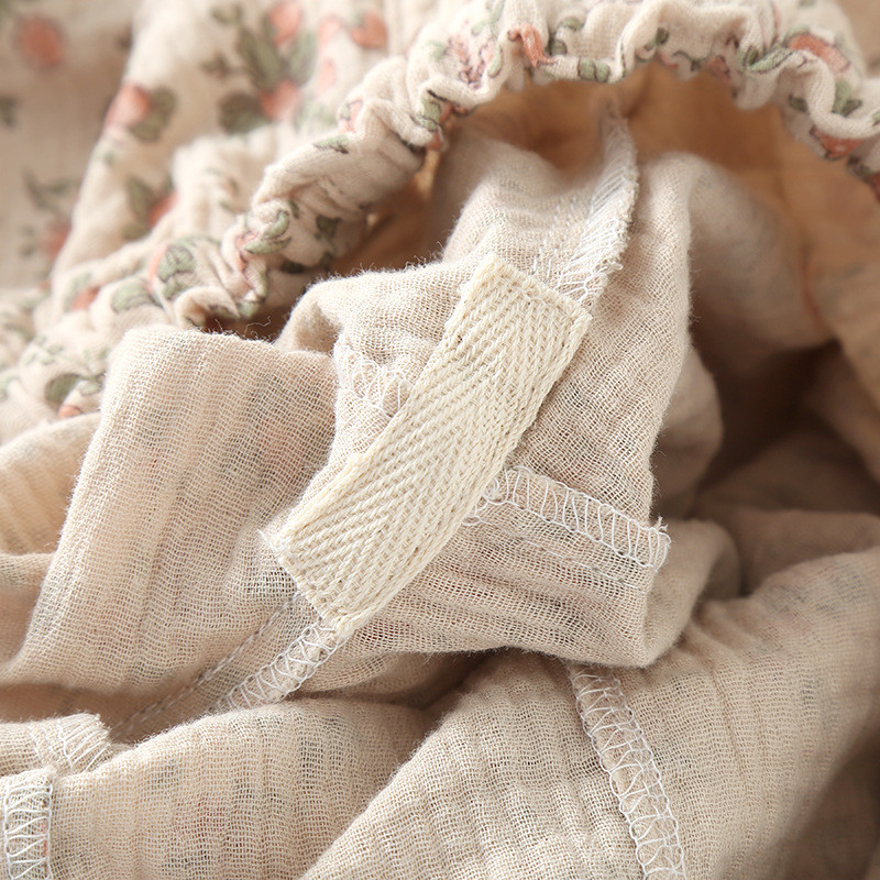 2024. gada jaunas sieviešu pavasara/vasaras bikses ar 100% kokvilnas kreppa apdruku guļamveļa brīvas mājas bikses ikdienas bikses, pidžamas bikses sievietēm