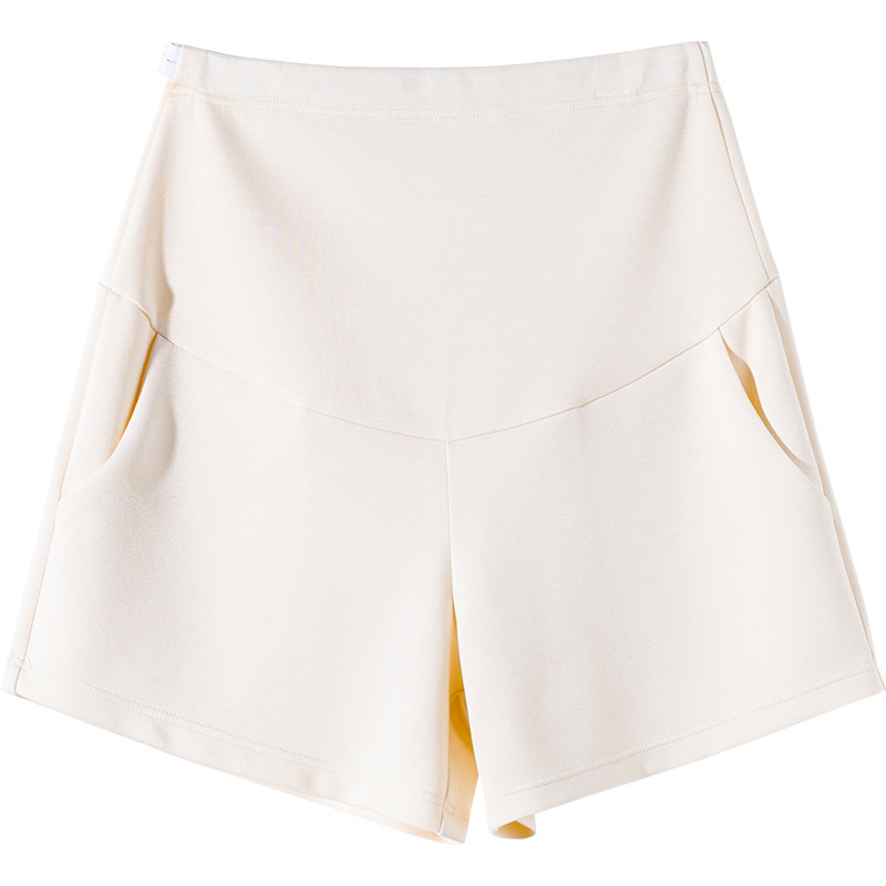 M-3XL Grūtnieču vasaras vēderšorti vienkrāsains ar augstu vidukli, brīvs ikdienas grūtniecēm Sporta šorti sānu kabatas sieviešu zābaku griezums