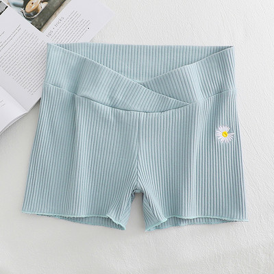 2024 Καλοκαίρι Έγκυες Σορτς κοιλιάς Εγκυμοσύνη Χαμηλόμεση Φαρδιά αθλητικά παντελόνια Κέντημα μόδας Σορτς εγκυμοσύνης