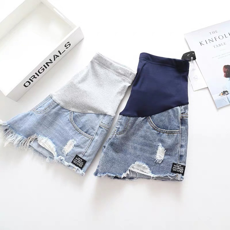 Grūtnieču apģērbi grūtniecēm džinsi Sieviešu džinsa šorti grūtniecēm džinsi ar zemu vidukli liela izmēra brīvas bikses valkāt ārā