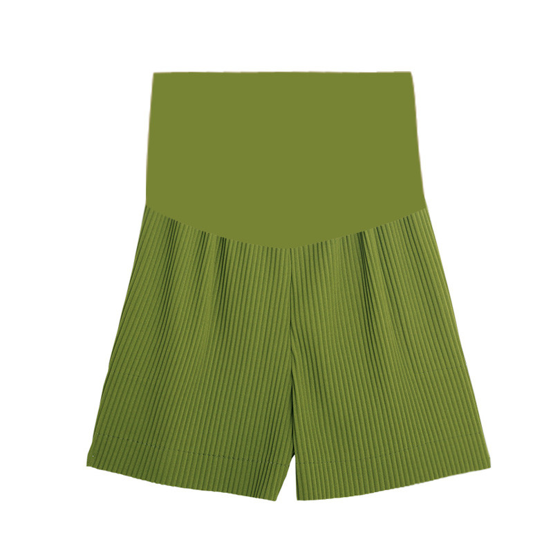 506# Vasaras ikdienišķas plānas krokas grūtnieču šorti ar platām kājām, vaļīgi elastīgu jostasvietu vēdera drēbes grūtniecēm Grūtniecība