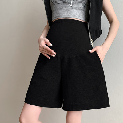 2024. gada vasaras grūtnieču pusbikses, platas kājas brīvas taisnas elastīgas jostasvietas vēderšorti Apģērbi grūtniecēm ikdienišķa grūtniecība