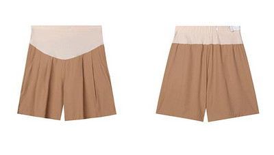 Καλοκαίρι έγκυες Ice Silk Φαρδύ παντελόνι με φαρδύ πόδι μονόχρωμο ίσιο παντελόνι ψηλόμεσο σορτς γόνατο εγκυμοσύνης Χονδρική