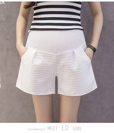 2024. aasta suvised rasedate kõhupüksid, lühikesed disainiga kõrge vöökohaga laiad jalad Rasedatele naistele Empired lühikesed püksid Raseduse lahtised Dobby püksid