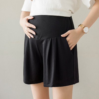 Suvised vabaaja puuvillased rasedate lühikesed püksid lahtised elastsed vöökohaga kõhuga riided rasedatele naistele rasedatele poolpükste taskud