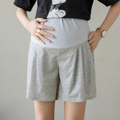 Suvised vabaaja puuvillased rasedate lühikesed püksid lahtised elastsed vöökohaga kõhuga riided rasedatele naistele rasedatele poolpükste taskud