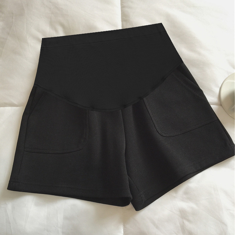 Jó minőségű kismama nyári rövid nadrág zsebekkel, laza alkalmi terhes nők hasa rövidnadrág Candy színű terhes rövidnadrág