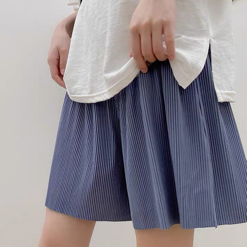 Jauni vasaras kroku šorti grūtniecēm ar augstu vidukli, vēderu platām kājām, brīvas drēbes grūtniecēm grūtniecības laikā, mājas apģērbs