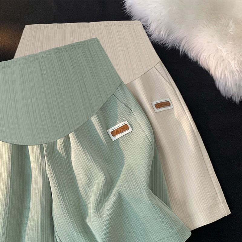 Grūtnieču vasaras ledus forši šorti, platas kājas, brīvas taisnas drēbes grūtniecēm ar elastīgu jostasvietu, vēderu, grūtniecības šorti 2024.