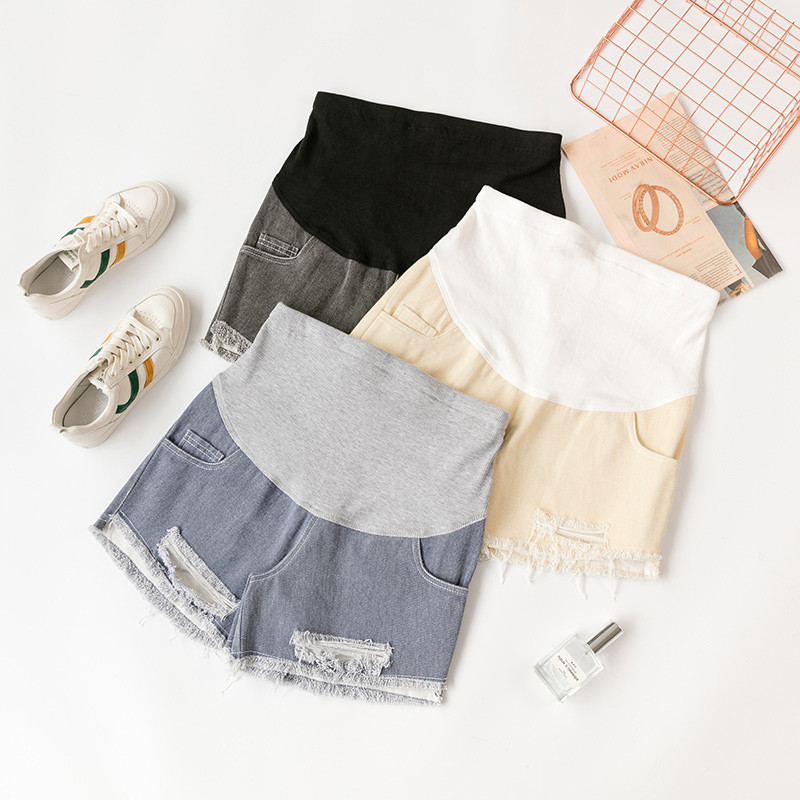 Suvised naised Rasedatele Lühikesed püksid Rasedus Lühikesed püksid Raseda Kõrge Vöökohaga Denim Suures Suuruses Pantalon Riided