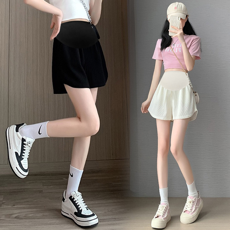 2024 ühevärviline suvine rasedajää siidist lühikesed püksid õhukesed lahtised vabaaja rasedad spordipüksid moes lühikesed püksid