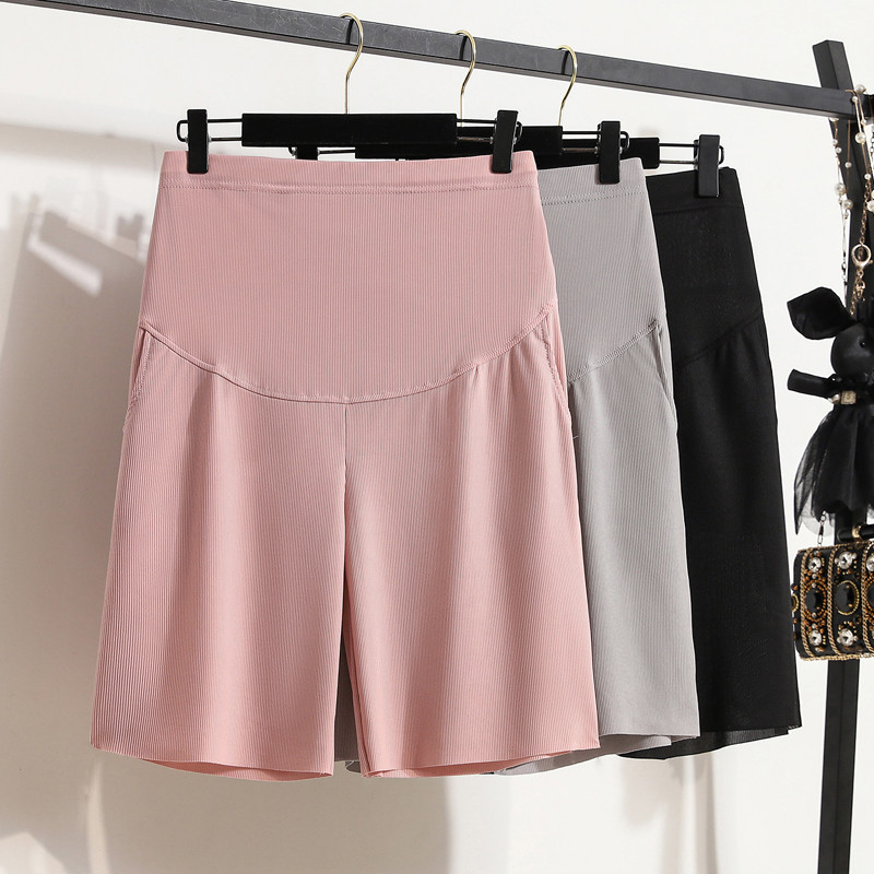 Grūtniecēm brīvā laika stara pēda ar platām kājām Vasaras vēdera bikses brīvas vingrošanas bikses ar augstu vidukli Grūtniecības sporta šorti