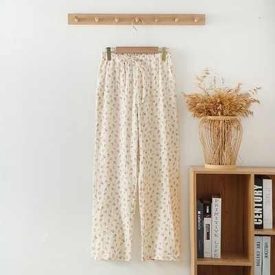 100% kokvilnas dzija Sākums Bikses Sievietēm Sleep Bottoms Hot Sale Fresh Print Pidžamas Bikses Sieviešu Wleepwear Sieviešu brīvas bikses