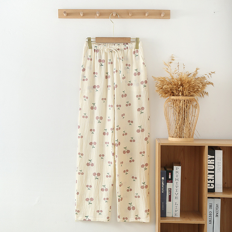 100% kokvilnas dzija Sākums Bikses Sievietēm Sleep Bottoms Hot Sale Fresh Print Pidžamas Bikses Sieviešu Wleepwear Sieviešu brīvas bikses