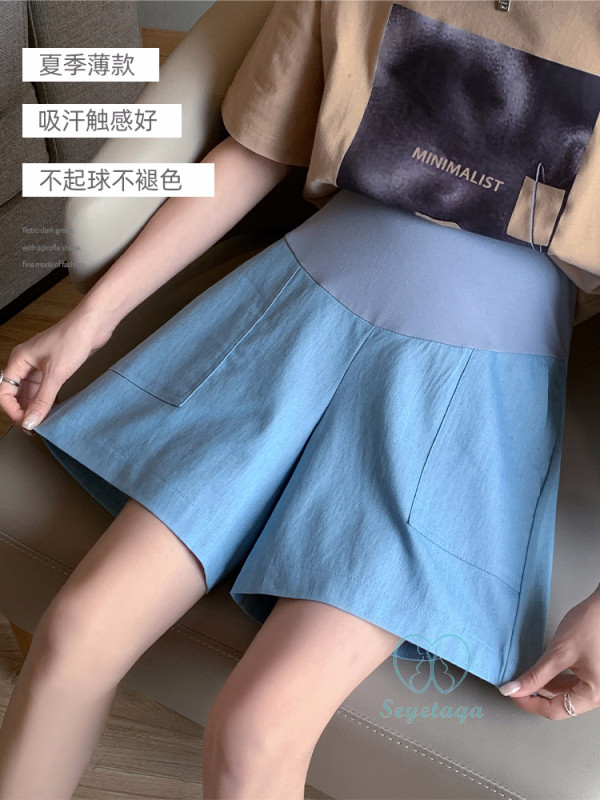 4XL pamučne traper kratke hlače za trudnice, ljetne ležerne široke nogavice široke trbušne odjeće za trudnice veće veličine Trudničke poluhlače