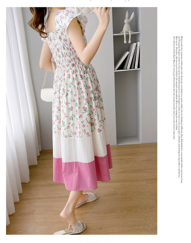 Ljetna široka odjeća za trudnice, modni print, haljina za trudnice, rastegnute haljine visokog struka, šifon za trudnice