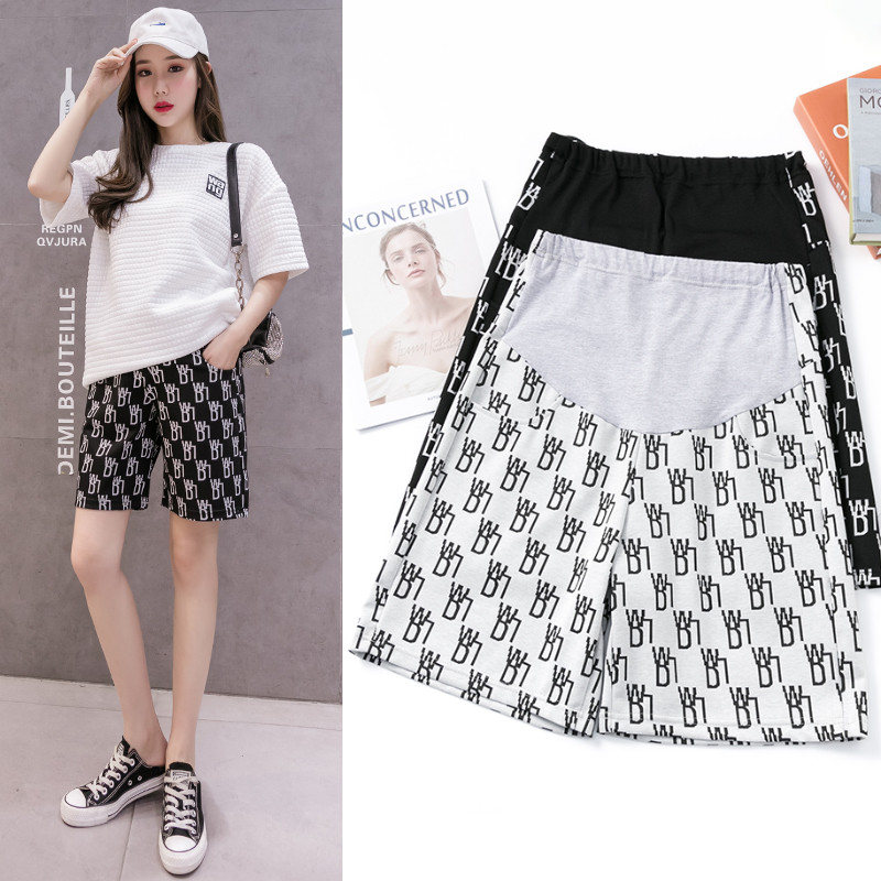 Atsitiktinis Nėštumo trumpos kelnės Nėštumas Nėščios gėlės Vasaros Pilvas Denim Looe