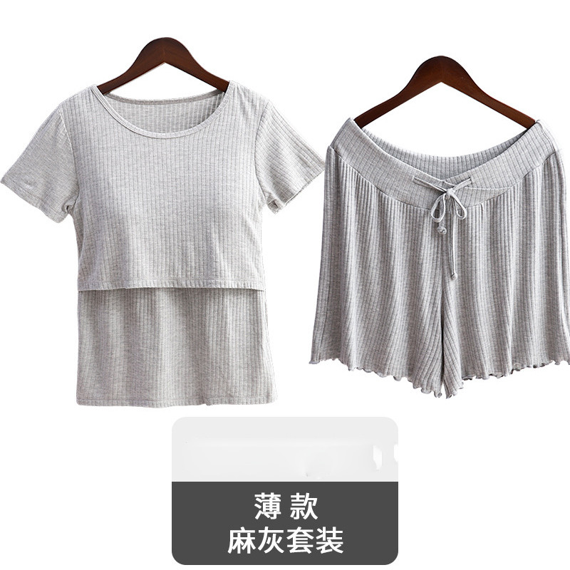 Odjeća za dojenje od čistog pamuka, ljetne trudničke pidžame s kratkim rukavima, odijela, ženska kućna odjeća nakon poroda Ropa de Maternidad