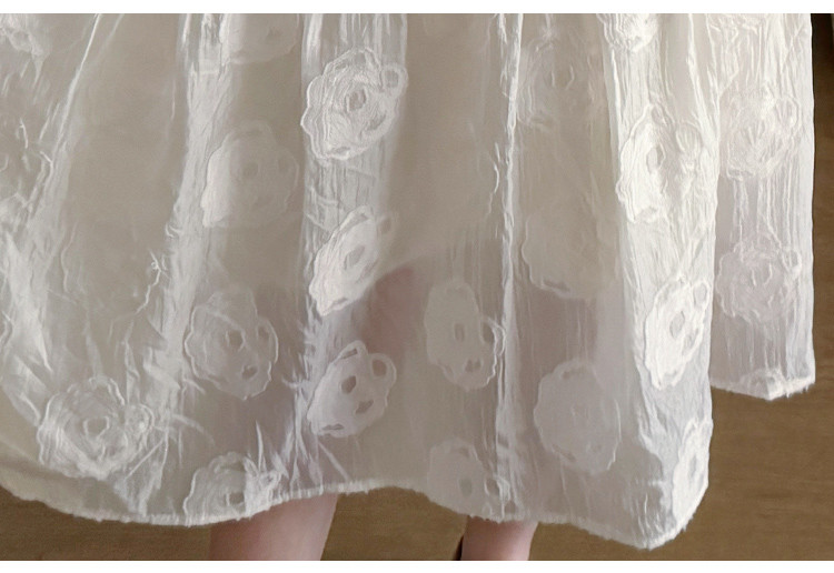 2024. Ljetna trudnička lijepa haljina s izvezenom ružom i četvrtastim ovratnikom Čipkasta haljina za trudnice Slatka trudnička haljina za zabavu, plavo bež