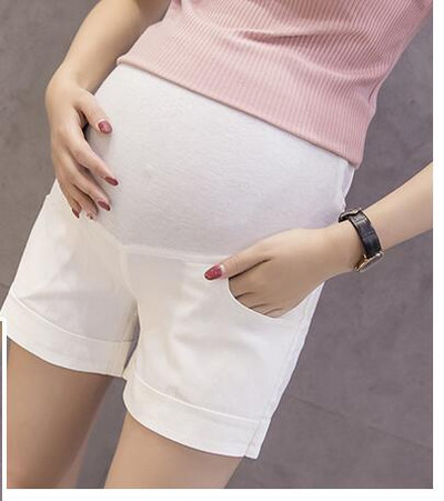 Balti ir juodi Vasariniai Motinystės šortai Nėštumo drabužiai Kelnės nėščiosioms Drabužiai Elastinis juosmuo Laisvalaikės kelnės