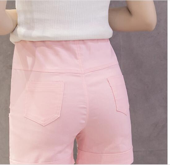 Balti ir juodi Vasariniai Motinystės šortai Nėštumo drabužiai Kelnės nėščiosioms Drabužiai Elastinis juosmuo Laisvalaikės kelnės