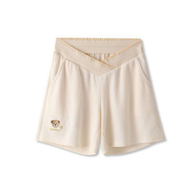 Καλοκαιρινό σορτς εγκυμοσύνης με πλισέ σιφόν φαρδύ πόδι Φαρδιά ίσια κοιλιακά ρούχα για έγκυες γυναίκες Εγκυμοσύνη