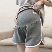 Nėščiųjų šortai Vasariniai drabužiai žemu juosmeniu medvilniniai sportiniai šortai Vasariniai drabužiai Naujos pavasarinės laisvos kelnės nėščiosioms Audinys