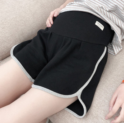 Nėščiųjų šortai Vasariniai drabužiai žemu juosmeniu medvilniniai sportiniai šortai Vasariniai drabužiai Naujos pavasarinės laisvos kelnės nėščiosioms Audinys