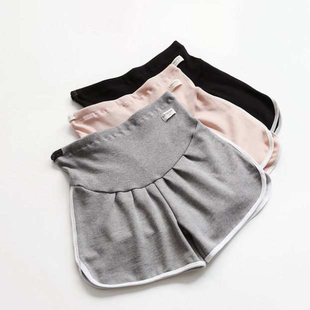 Nėščiųjų šortai Vasariniai drabužiai žemu juosmeniu medvilniniai sportiniai šortai Vasariniai drabužiai Naujos pavasarinės laisvos kelnės nėščiosioms Audinys