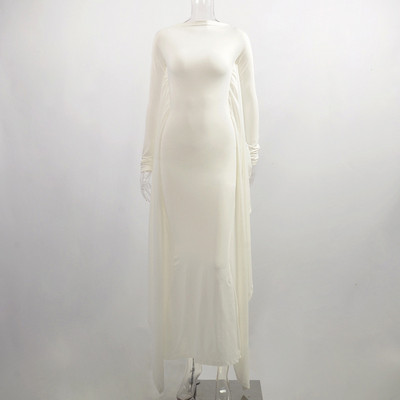 Naiste rasedusfotosessioon vabaaja kleit Elegantne varrukatega rasedate kokteilipidu Bodycon Maxi pikad merineitsi õhtukleidid