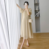 Rasedate suvekleidid rasedatele naistele 2023. aasta uued korea õlgadeta täisvõrkkangast varrukatega raseduskleidid