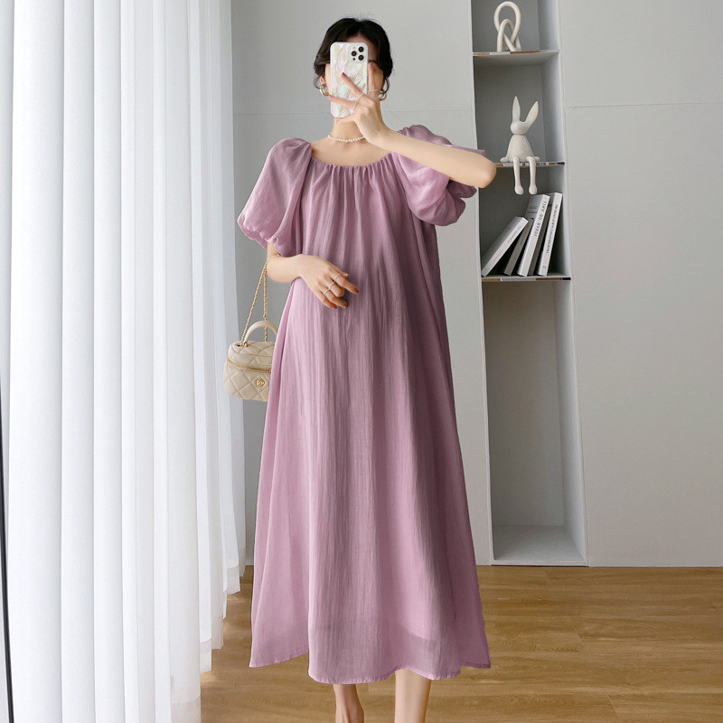 Rasedate suvekleidid rasedatele naistele 2023. aasta uued korea õlgadeta täisvõrkkangast varrukatega raseduskleidid