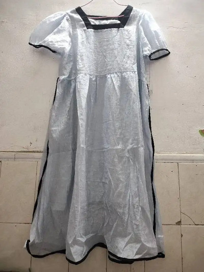 Suvine mood rasedatele avar šifoonist kleit, ühevärviline puhvis varrukatega rasedate kleit Elegantne riietus sinine roheline