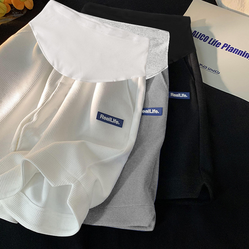 Κορεάτικο στυλ Έγκυος Παντελόνι κοιλιάς Καλοκαιρινό φαρδύ casual αθλητικό παντελόνι εγκυμοσύνης Φαρδιά παντελόνια εγκυμοσύνης μέχρι το γόνατο