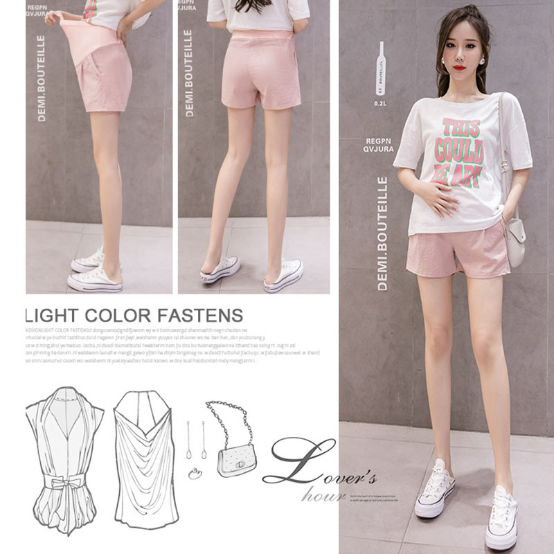 Καλοκαιρινό βαμβακερό κοντό παντελόνι εγκυμοσύνης Κοντό παντελόνι εγκυμοσύνης Κοντό παντελόνι εγκυμοσύνης Ρυθμιζόμενα ρούχα κοιλιάς Κορεάτικο στυλ