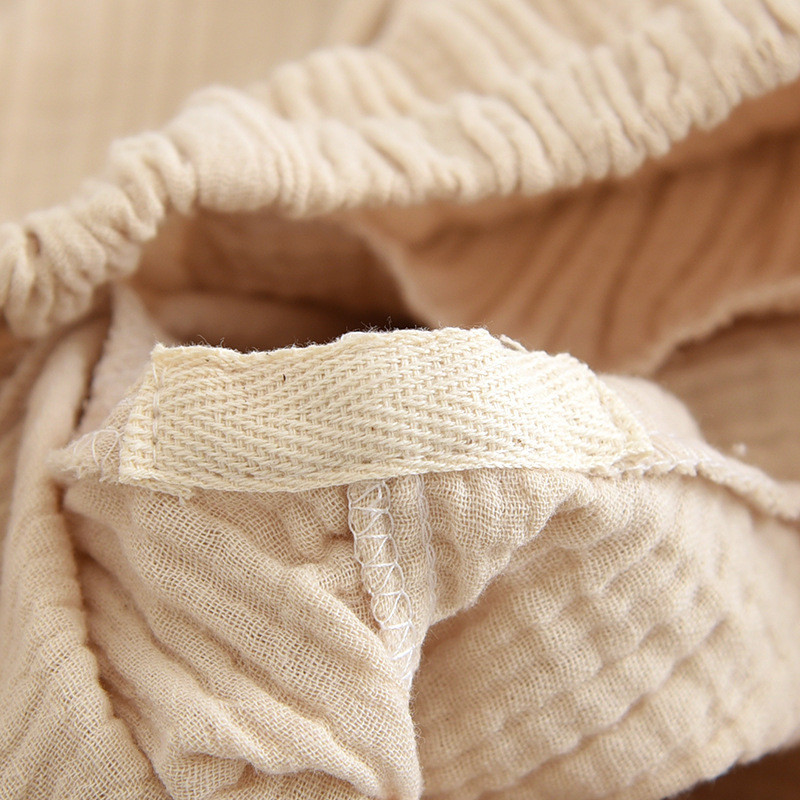 Japāņu jaunas pavasara un vasaras bikses dāmām 100% kokvilnas kreps plānas pidžamas vienkrāsainas svaigas noslēdzamas mājas bikses mīļas apakšas