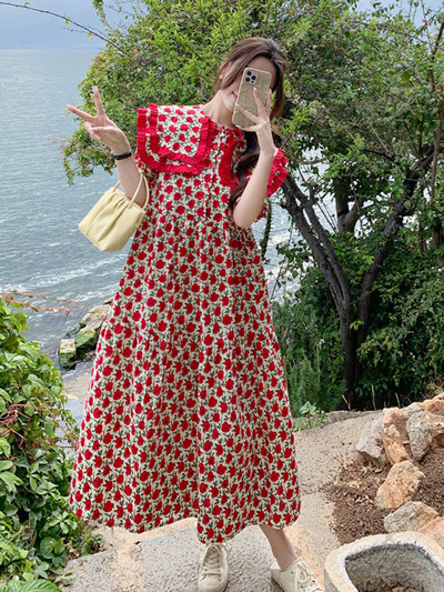 Suvine rasedate fotograafia kleit, volangidega, suur Peter Pan krae, volangidega lapiline rase naine, lilleline kleit, pühaderiided