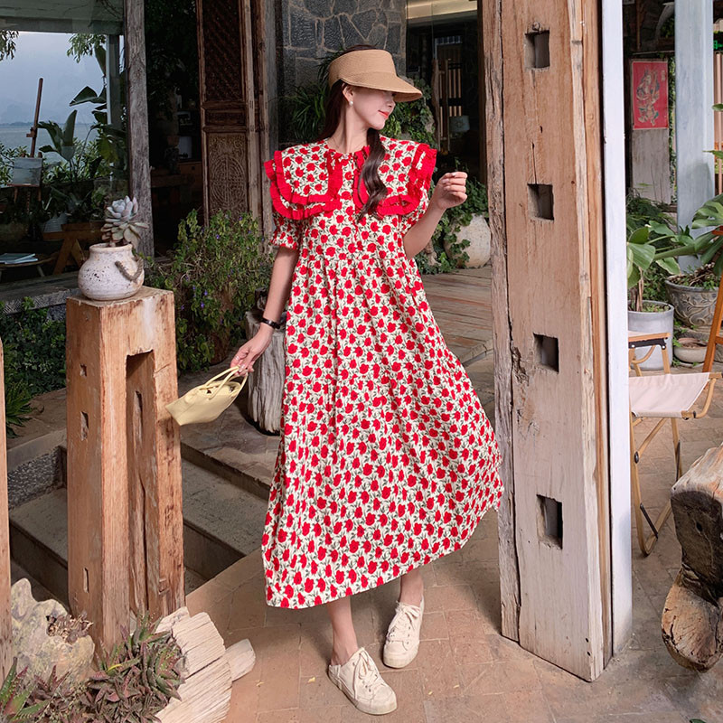 Suvine rasedate fotograafia kleit, volangidega, suur Peter Pan krae, volangidega lapiline rase naine, lilleline kleit, pühaderiided